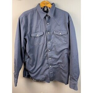 Wrangler Flannel Lined Workshirt Shacket Blue - Mens Shirt - XLT- 112330932